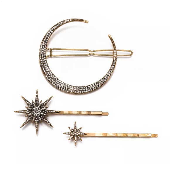 Sexy Set Star & Moon Snowflake Rhinestone Hairpin - Picture 5 of 8